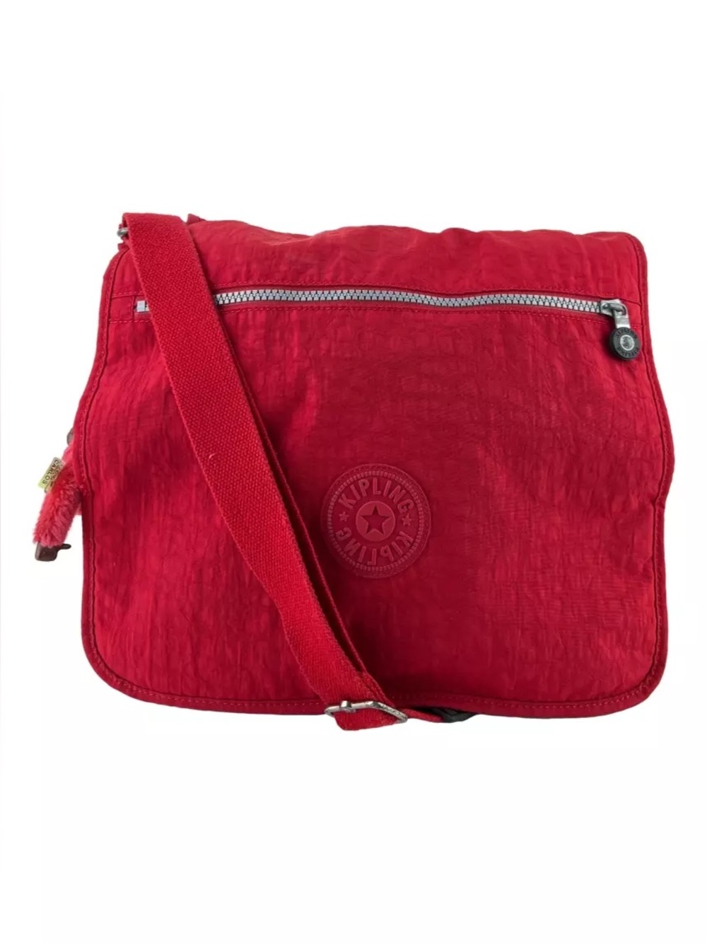 Kipling large expandable messenger crossbody nylon laptop pink bag